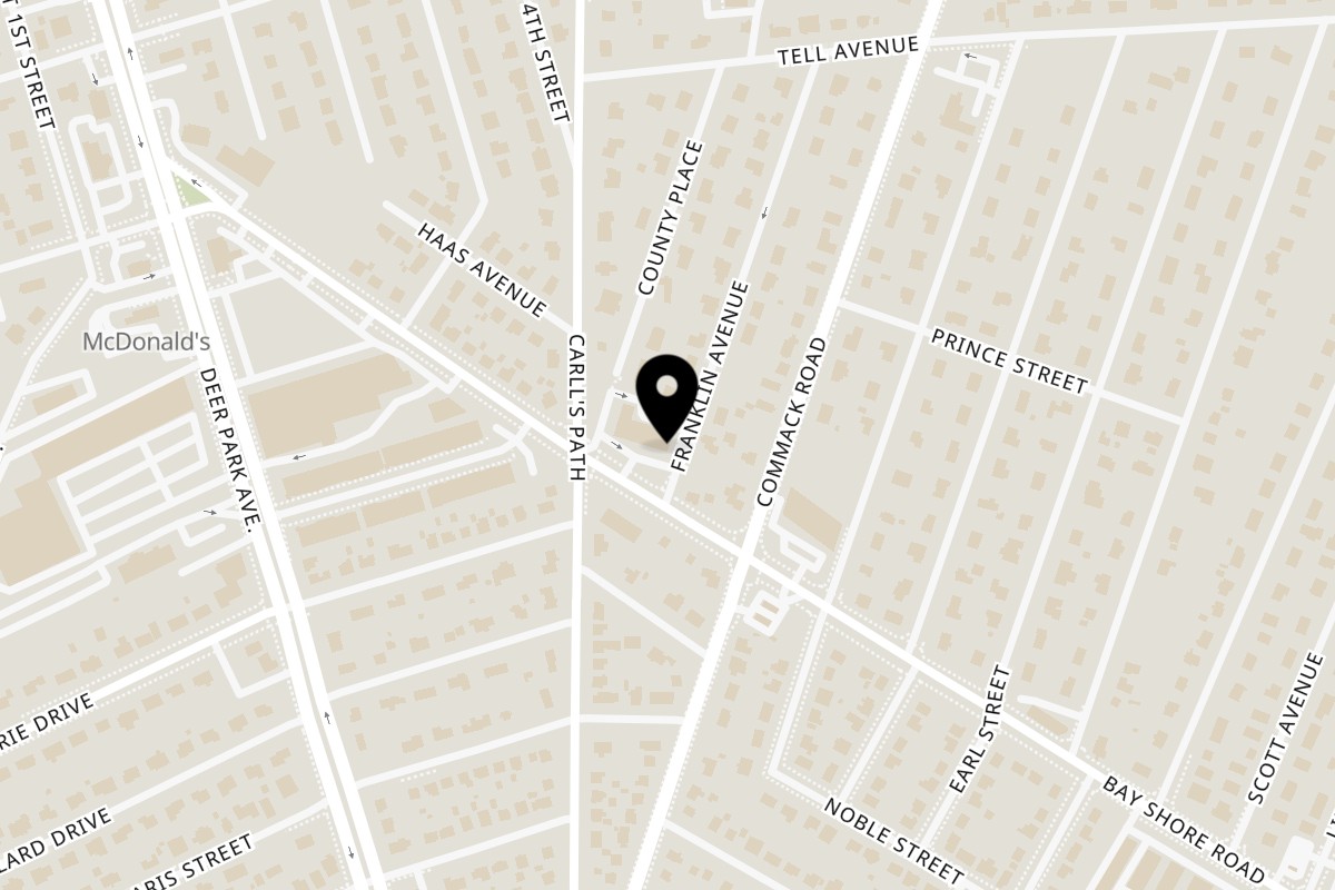 Map showing the location of Emma's Deli on 155 Bay Shore Rd in Deer Park